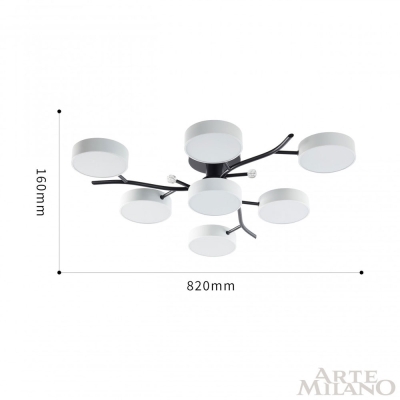 Cветильник 256606/6+1 Bk/Wh ★ Arte Milano — купить в интернет магазине ЛЮСТРАВИК☀