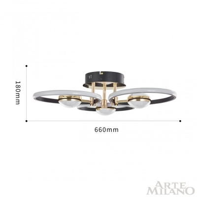 Светильник 276140/3+3 BK/GD ★ Arte Milano — купить в интернет магазине ЛЮСТРАВИК☀