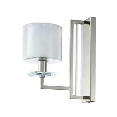 Бра NICOLAS AP1 NICKEL/WHITE ★Crystal Lux, Никель► — Купить▼