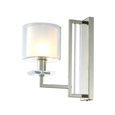 Бра NICOLAS AP1 NICKEL/WHITE ★Crystal Lux, Никель► — Купить▼