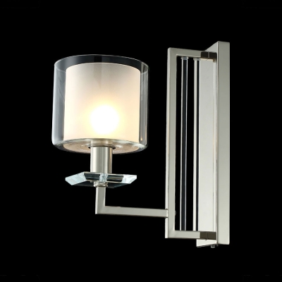 Бра NICOLAS AP1 NICKEL/WHITE ★Crystal Lux, Никель► — Купить▼