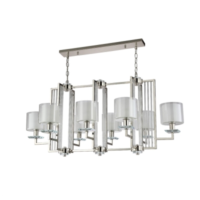 Люстра NICOLAS SP8 L1000 NICKEL/WHITE ★Crystal Lux, Никель► — Купить▼