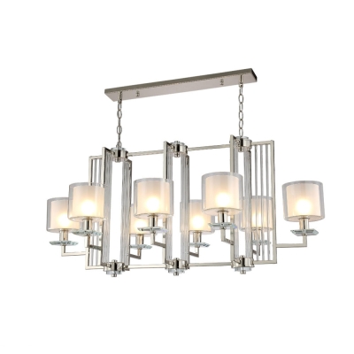 Люстра NICOLAS SP8 L1000 NICKEL/WHITE ★Crystal Lux, Никель► — Купить▼