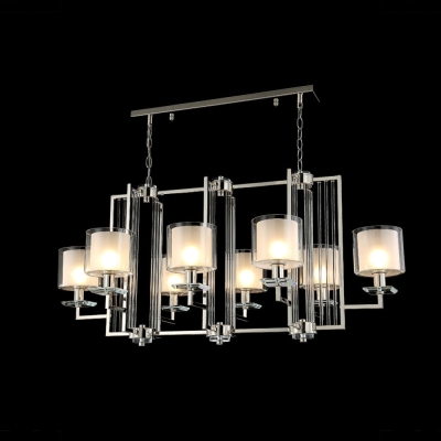 Люстра NICOLAS SP8 L1000 NICKEL/WHITE ★Crystal Lux, Никель► — Купить▼