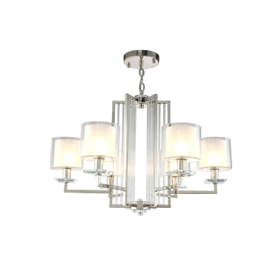Люстра NICOLAS SP-PL6 NICKEL/WHITE ★Crystal Lux, Никель► — Купить▼