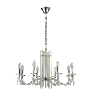 Люстру AURELIO SP8 GOLD+CHROME/TRANSPARENT ★ Crystal Lux — купить в интернет магазине ЛЮСТРАВИК☀