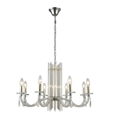 Люстру AURELIO SP8 GOLD+CHROME/TRANSPARENT ★ Crystal Lux — купить в интернет магазине ЛЮСТРАВИК☀
