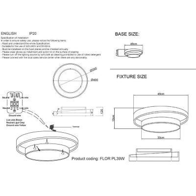 Светильник Flor PL39W Led 4000K WH ★ Crystal Lux — купить в интернет магазине ЛЮСТРАВИК☀