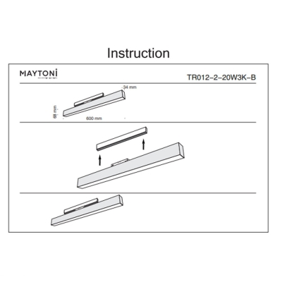 Светильник TR012-2-20W3K-B ★Maytoni, 1 x 20Вт☀, Черный► — Купить▼
