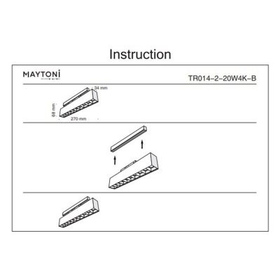 Светильник TR014-2-20W4K-B ★Maytoni, 10 x 20Вт☀, Черный► — Купить▼