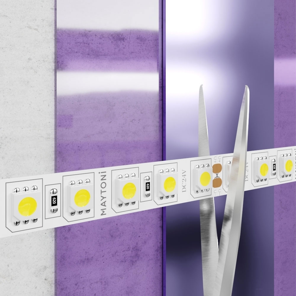 5М. Светодиодная Лента Теплого Цвета 3000К, 21W, 24V, 60Led, Ip20 20022 ★ Maytoni — купить в интернет магазине ЛЮСТРАВИК☀