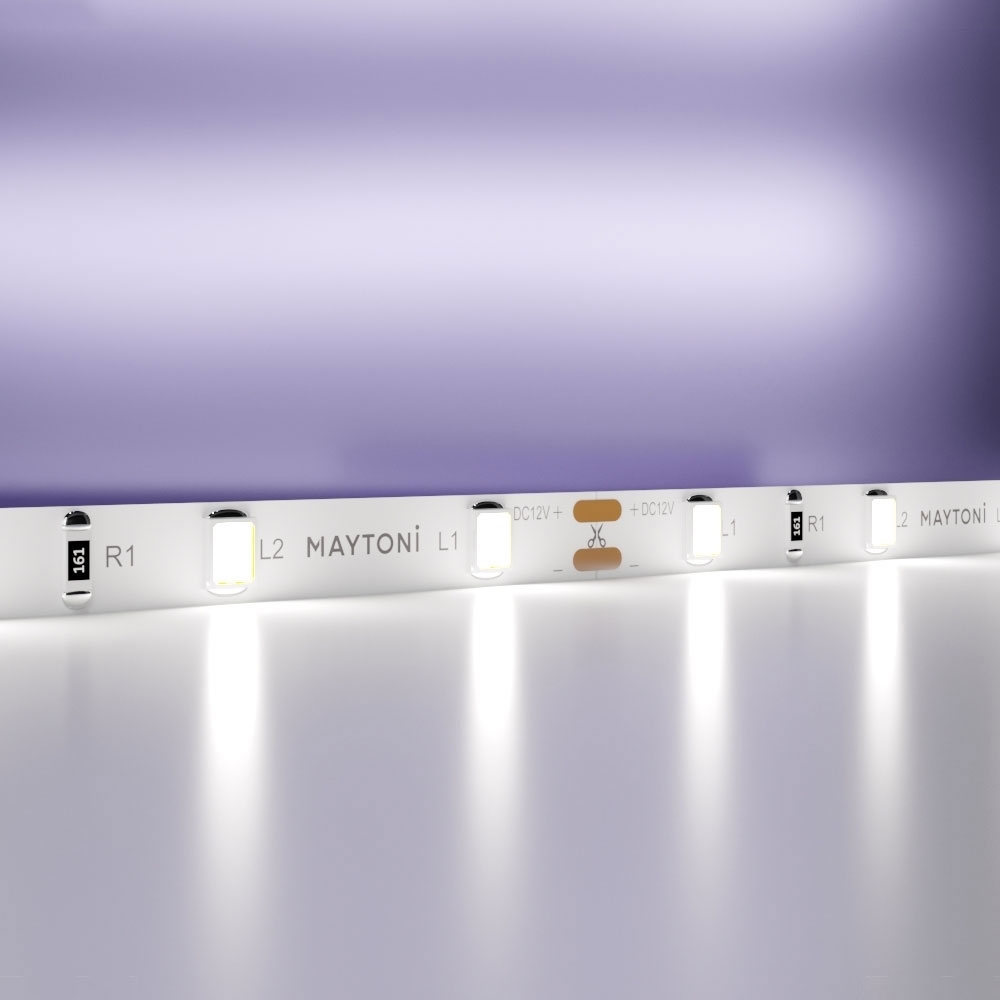 5М. Светодиодная Лента Холодного Цвета 6000К, 4,8W, 12V, 60Led, Ip20 20009 ★ Maytoni — купить в интернет магазине ЛЮСТРАВИК☀