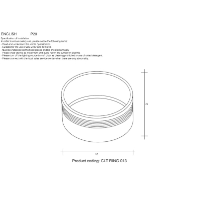 Декоративное Кольцо Внутреннее CLT RING 013 BL ★ Crystal Lux — купить в интернет магазине ЛЮСТРАВИК☀