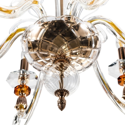Люстру CATARINA SP6 V2 GOLD/TRANSPARENT-COGNAC ★ Crystal Lux — купить в интернет магазине ЛЮСТРАВИК☀