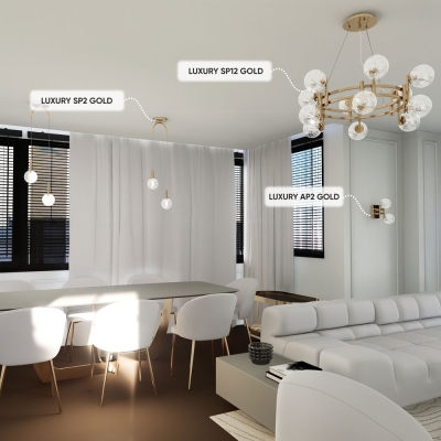 Люстру LUXURY SP12 GOLD ★ Crystal Lux — купить в интернет магазине ЛЮСТРАВИК☀