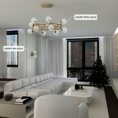 Люстру LUXURY SP12L GOLD ★ Crystal Lux — купить в интернет магазине ЛЮСТРАВИК☀