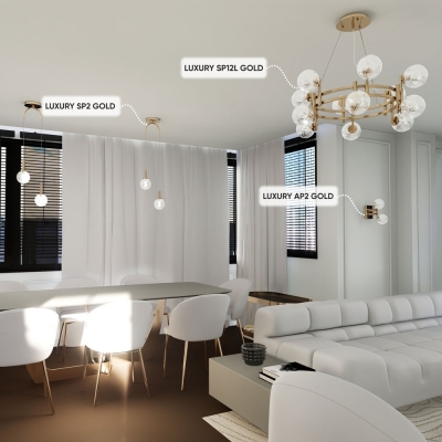 Люстру LUXURY SP12L GOLD ★ Crystal Lux — купить в интернет магазине ЛЮСТРАВИК☀