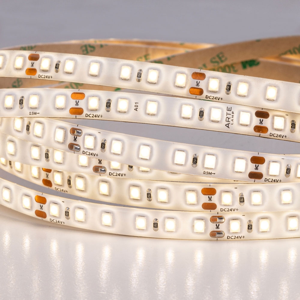 5М. Светодиодная Лента Теплого Цвета 3000К, 9,6W, 24V, Ip65 A2412008-04-3K ★ Arte lamp — купить в интернет магазине ЛЮСТРАВИК☀