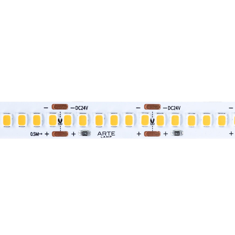 5М. Светодиодная Лента Теплого Цвета 3000К, 19,2W, 24V, Ip20 A2424010-01-3K ★ Arte lamp — купить в интернет магазине ЛЮСТРАВИК☀