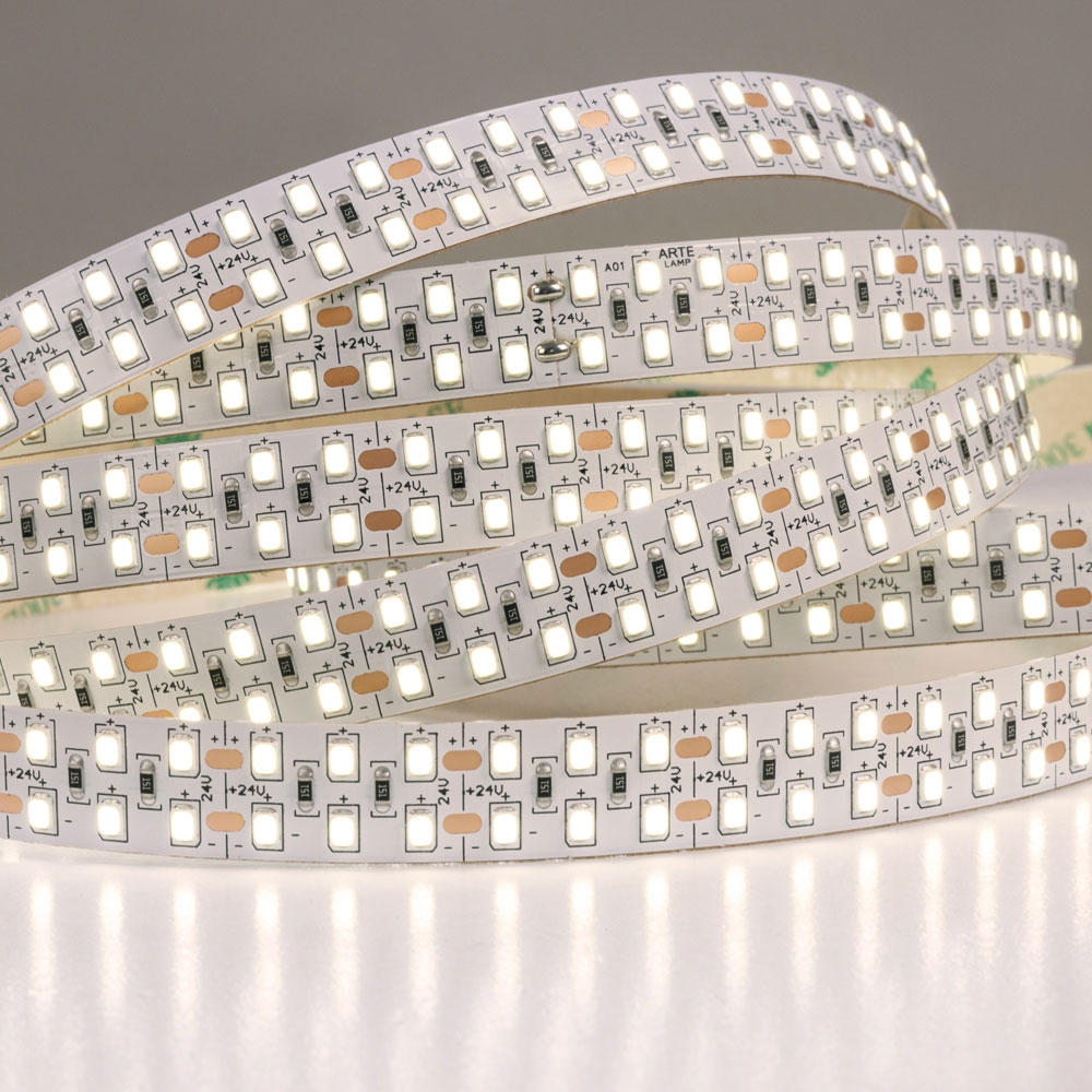 5М. Светодиодная Лента Теплого Цвета 3000К, 20W, 24V, Ip20 A2424015-01-3K ★ Arte lamp — купить в интернет магазине ЛЮСТРАВИК☀
