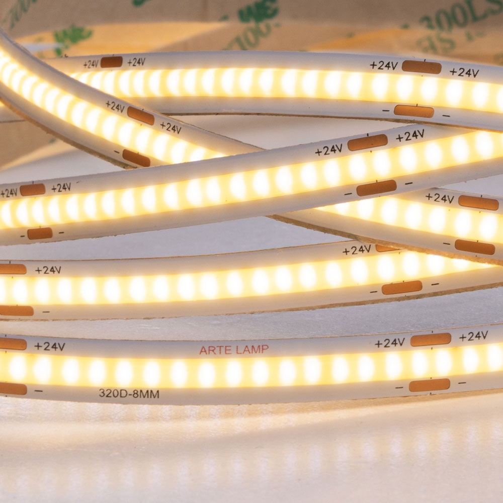 5М. Светодиодная Лента Теплого Цвета 3000К, 10W, 24V, Ip20 A2432008-01-3K ★ Arte lamp — купить в интернет магазине ЛЮСТРАВИК☀