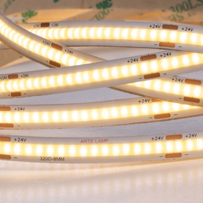 5М. Светодиодная Лента Теплого Цвета 3000К, 10W, 24V, Ip20 A2432008-01-3K ★ Arte lamp — купить в интернет магазине ЛЮСТРАВИК☀