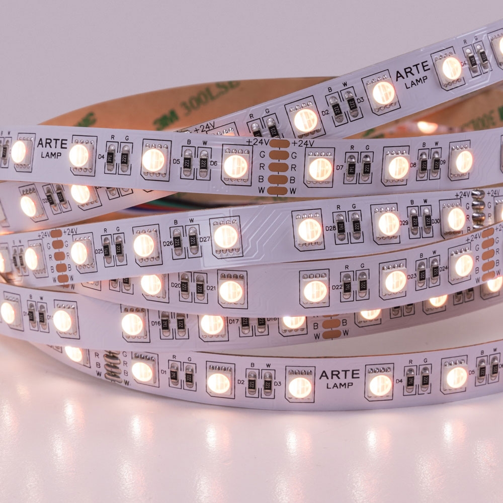 5М. Светодиодная Лента Белого Цвета 4000К, 14,4W, 24V, Ip20 A2406012-01-RGB4K ★ Arte lamp — купить в интернет магазине ЛЮСТРАВИК