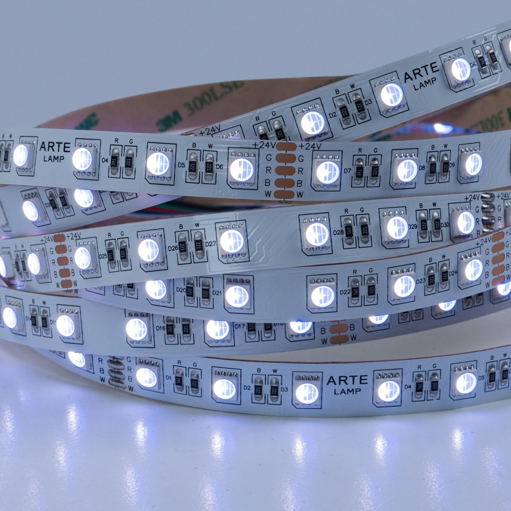 5М. Светодиодная Лента Белого Цвета 4000К, 14,4W, 24V, Ip20 A2406012-01-RGB4K ★ Arte lamp — купить в интернет магазине ЛЮСТРАВИК