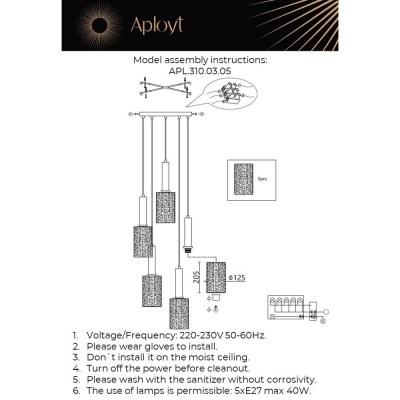 Люстру APL.310.03.05 ★ APLOYT — купить в интернет магазине ЛЮСТРАВИК☀