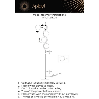 Торшер APL.312.15.04 ★ APLOYT — купить в интернет магазине ЛЮСТРАВИК☀