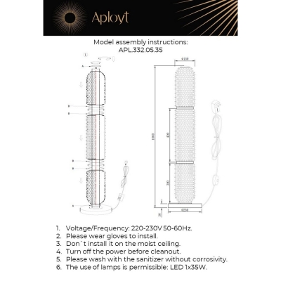 Торшер APL.332.05.35 ★ APLOYT — купить в интернет магазине ЛЮСТРАВИК☀