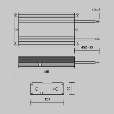 Блок Питания PSL008-480W-48V-IP67 ★ Technical — купить в интернет магазине ЛЮСТРАВИК☀