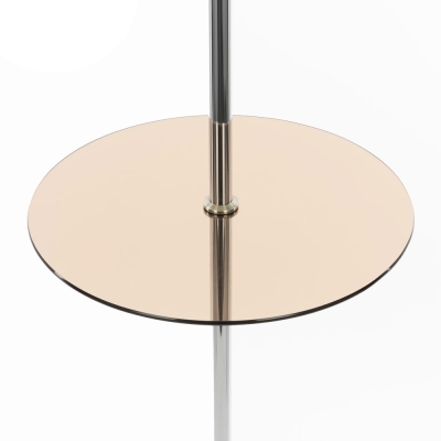 Citilux Линц CL402973T Торшер хром со столиком и кремовым абажуром