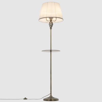 Citilux Вена CL402930T Торшер бронза со столиком и белым абажуром