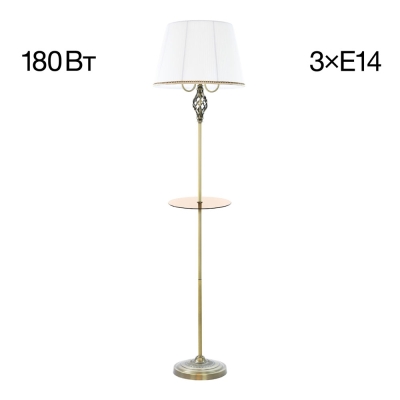 Citilux Вена CL402930T Торшер бронза со столиком и белым абажуром