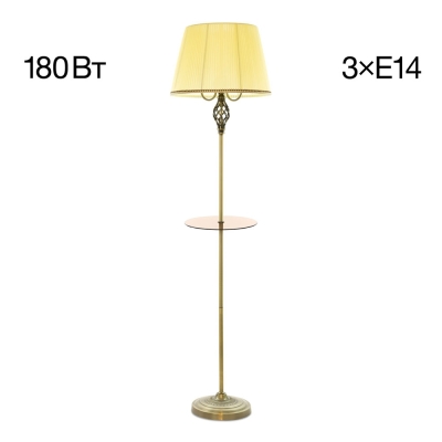 Citilux Вена CL402933T Торшер бронза со столиком и кремовым абажуром