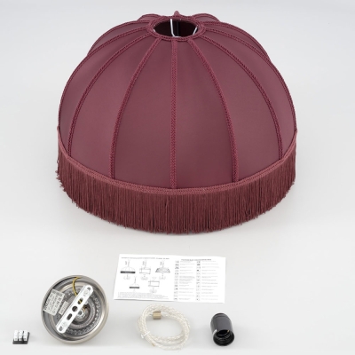 Citilux Базель CL407033 Подвесной светильник бронза с красным абажуром