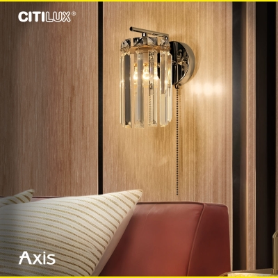 Citilux AXIS CL313411 Бра хрустальное с выключателем Хром