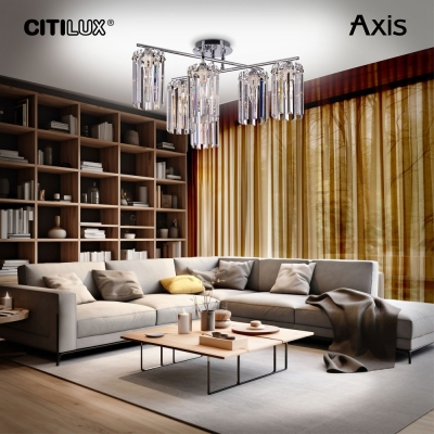 Citilux AXIS CL313261 Люстра хрустальная потолочная Хром