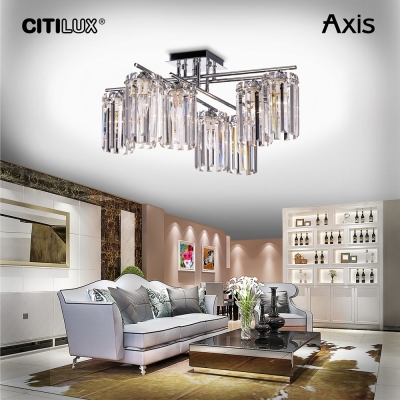 Citilux AXIS CL313281 Люстра хрустальная потолочная Хром