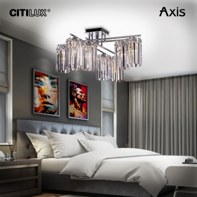 Citilux AXIS CL313281 Люстра хрустальная потолочная Хром