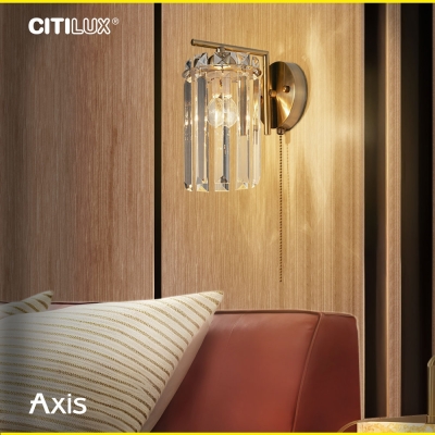 Citilux AXIS CL313413 Бра хрустальное с выключателем Бронза