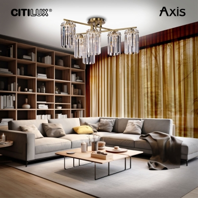 Citilux AXIS CL313263 Люстра хрустальная потолочная Бронза