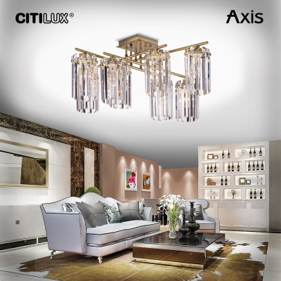 Citilux AXIS CL313283 Люстра хрустальная потолочная Бронза