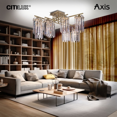 Citilux AXIS CL313283 Люстра хрустальная потолочная Бронза