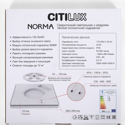 Citilux NORMA CL748K301 LED Светильник с подсветкой Чёрный