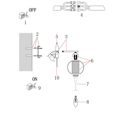 Бра A7045AP-1BK ★ Arte lamp — купить в интернет магазине ЛЮСТРАВИК☀