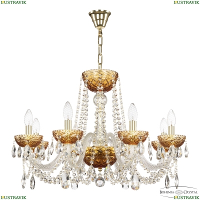 Люстра 5402/8/240 G Amber/M-1F ★ Bohemia Ivele Crystal — купить в интернет магазине «Люстравик»☀