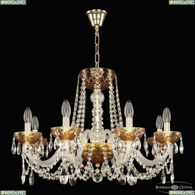Люстра 5402/8/240 G Amber/M-1F ★ Bohemia Ivele Crystal — купить в интернет магазине «Люстравик»☀