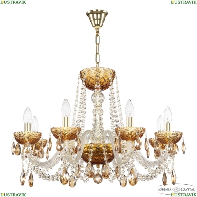 Люстра 5402/8/240 G Amber/M-1F K721 ★ Bohemia Ivele Crystal — купить в интернет магазине «Люстравик»☀